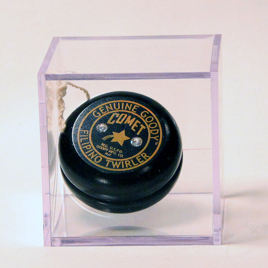 Replica Vintage Collectible Wooden Yo-Yos - Enclosed in Acrylic Display Box