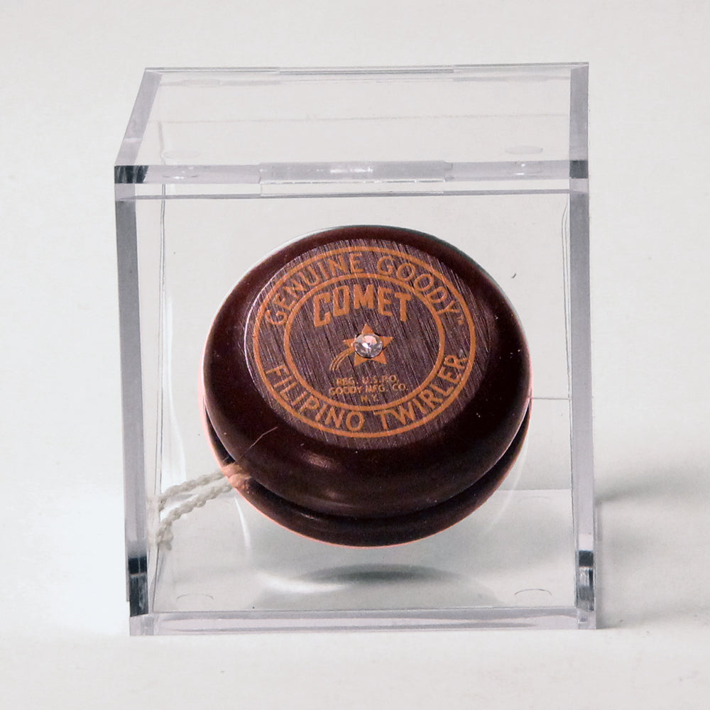Replica Vintage Collectible Wooden Yo-Yos - Enclosed in Acrylic Display Box