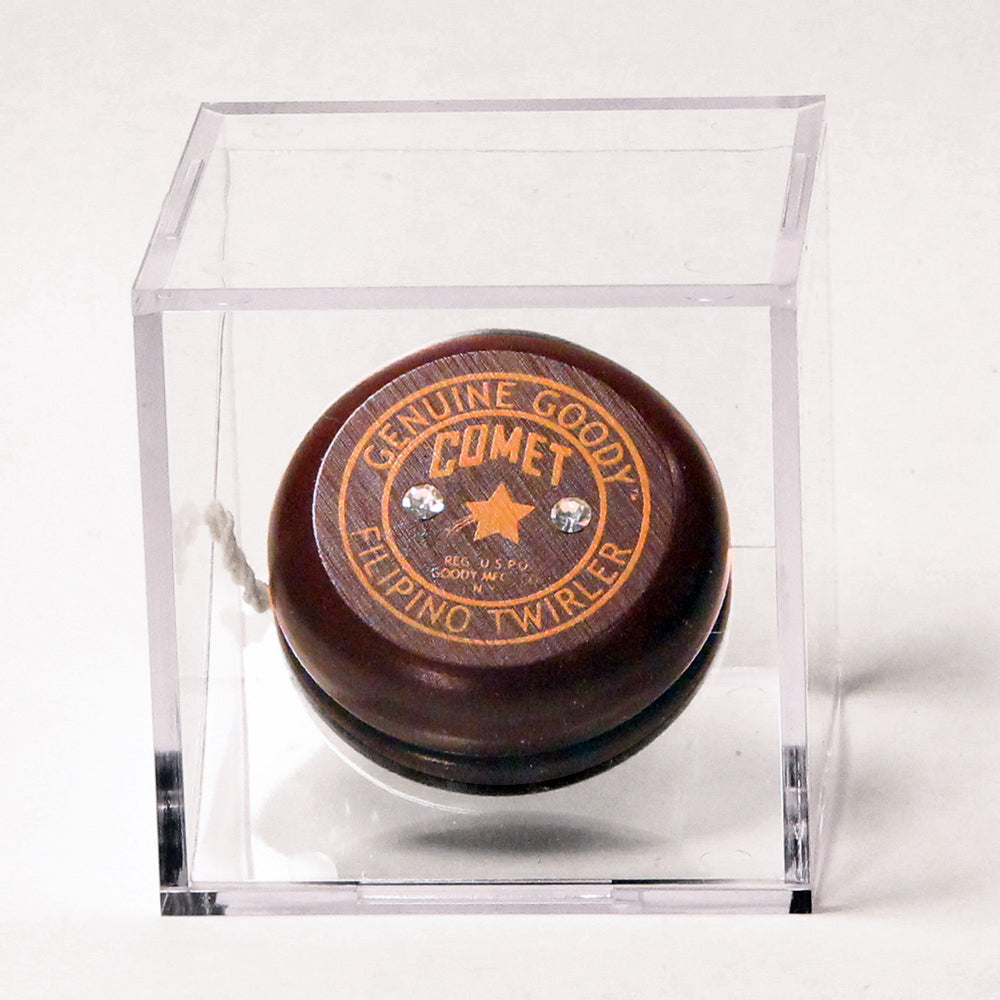 Replica Vintage Collectible Wooden Yo-Yos - Enclosed in Acrylic Display Box