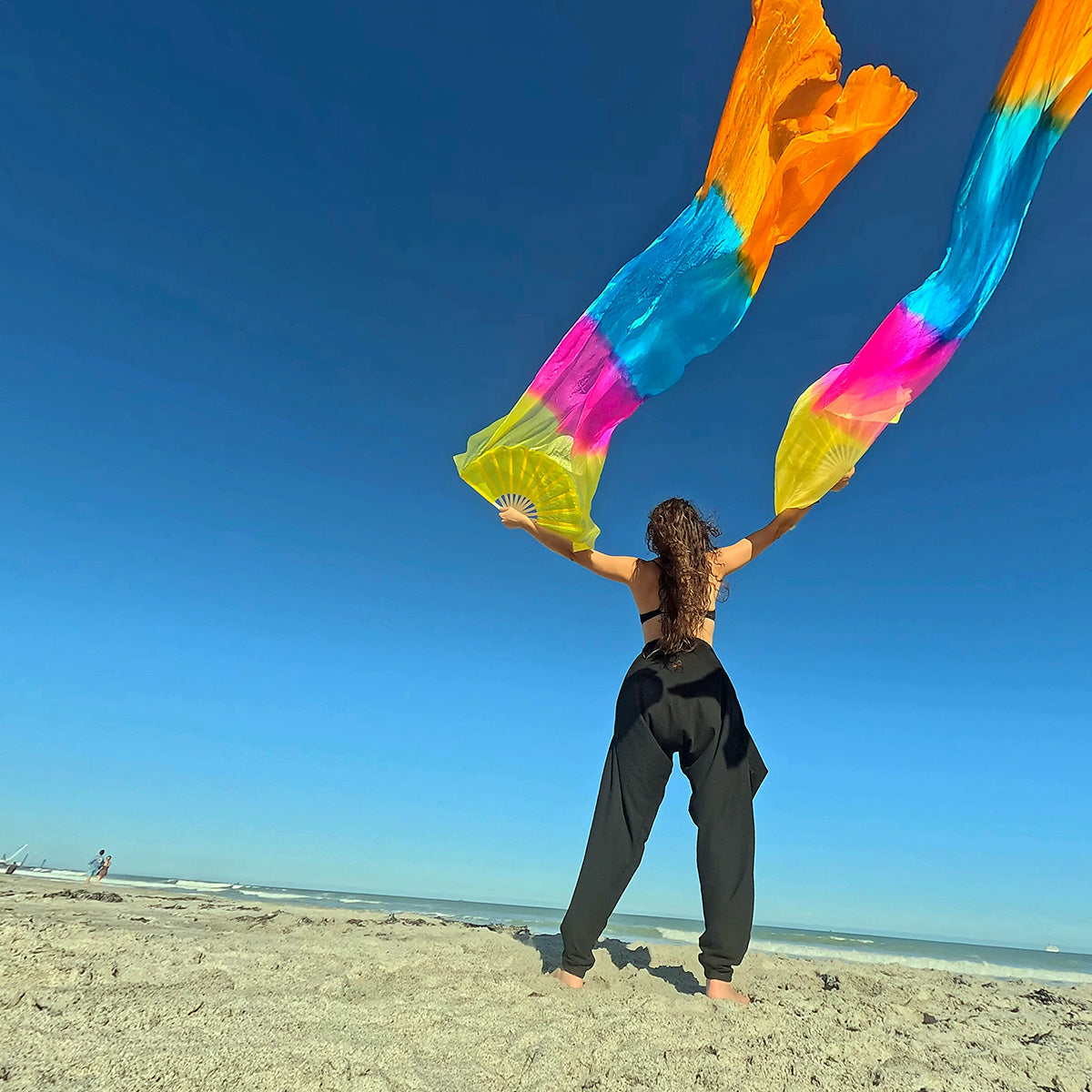 Mougee Silk Fan - For Dance, Festivals, or Just for Fun (Sold Individually)