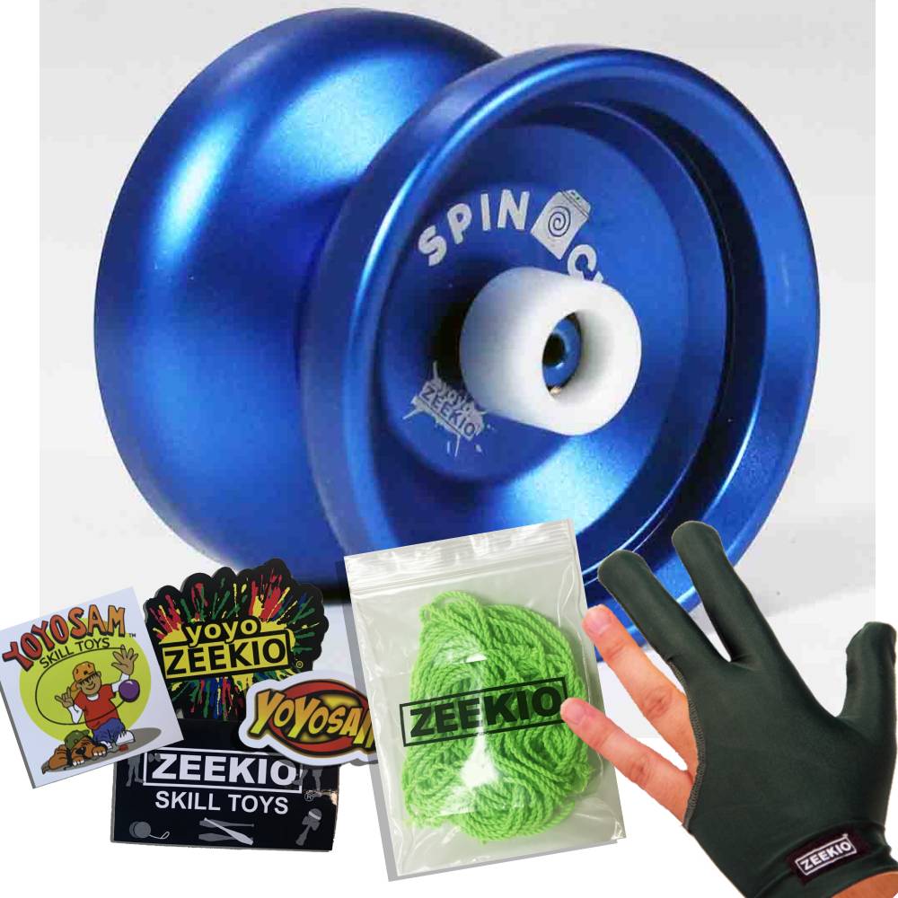 Zeekio Spin Cycle Yo-Yo - Beginner Responsive Beginner Aluminum YoYo - Extra Bearing, Tool, Strings, Glove, Stickers