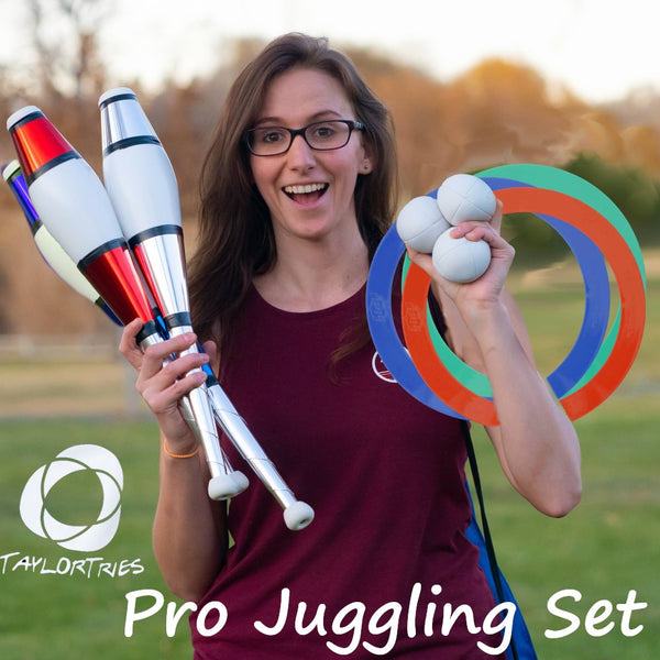 Taylor Tries Advance to Pro Juggling Set - [3] Juggling Clubs, [3] Juggling Rings, [3] Juggling Balls