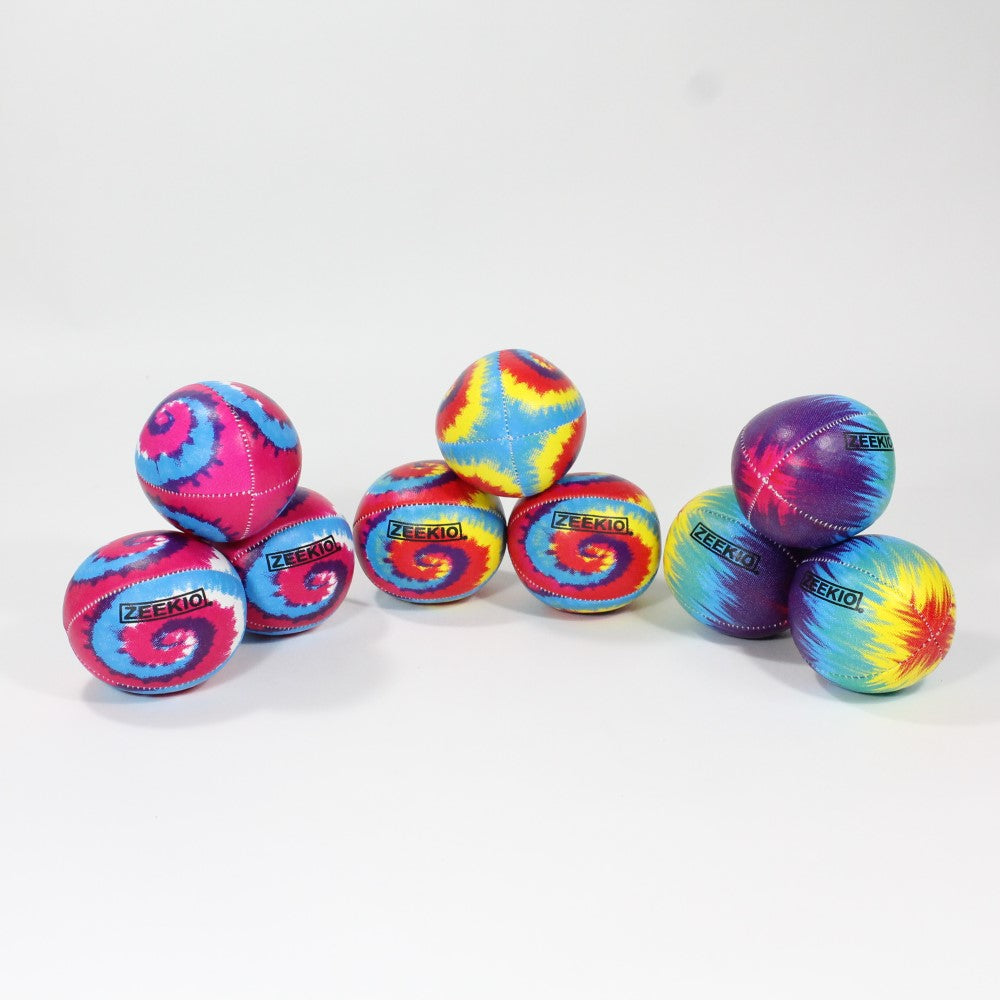 Zeekio Tie Dye Festival Juggling Ball Set - 120g - Beginner to Pro - Set of 3