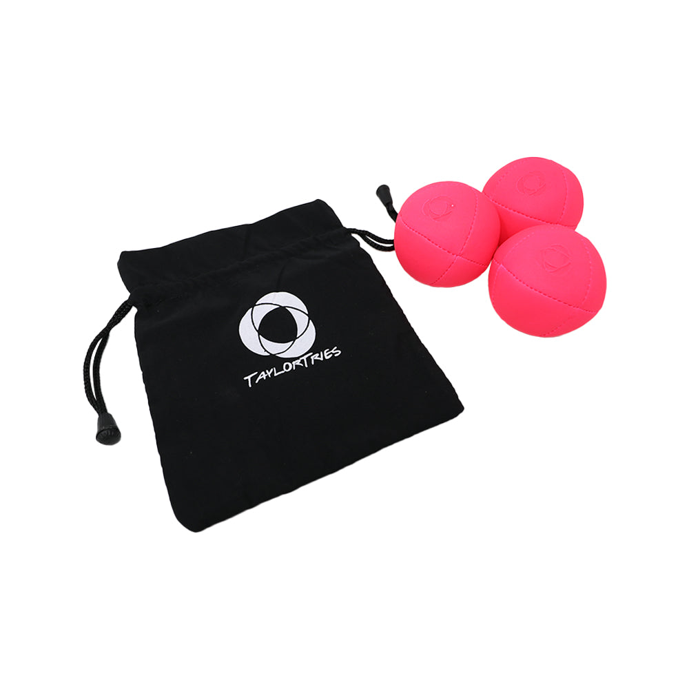 Taylor Tries Signature Pro Series Juggling Balls- Professional 8 Panel Ball with Drawstring Carry Bag - 110 grams, 67mm - Set of 3
