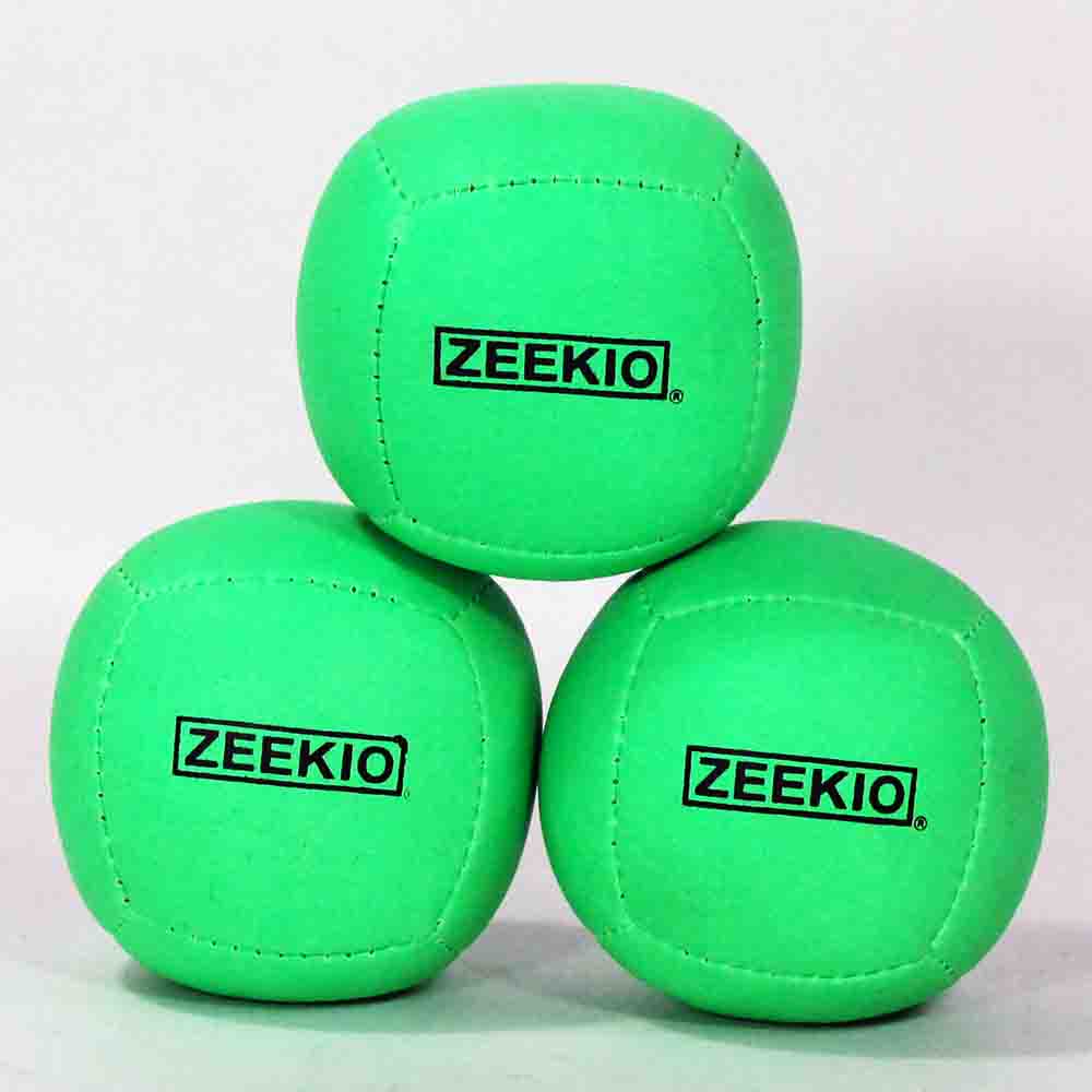 Zeekio Lunar Juggling Balls - 110g Professional UV Reactive 6 Panel Ball - Pack of 3