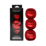 Zeekio Galaxy Juggling Balls - Metallic Series - Premium 12 Panel Genuine Leather Balls - 130g - 67mm - Pack of 3