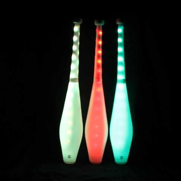 Zeekio Multi-Color LED Light Up Juggling Clubs with Charger and Remote (Set of 3)