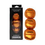 Zeekio Galaxy Juggling Balls - Metallic Series - Premium 12 Panel Genuine Leather Balls - 130g - 67mm - Pack of 3