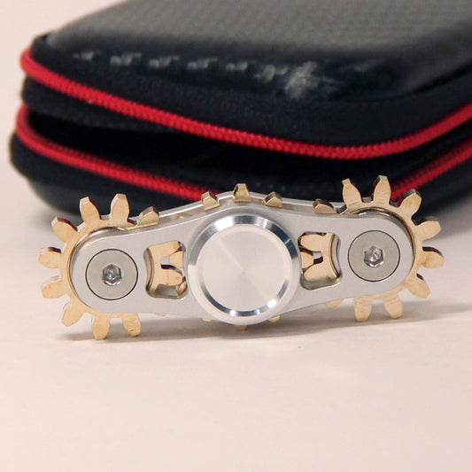 Fidget Spinner- 3 GEAR- Spins 2 Ways! with Carry Pouch and Storage Case -LEAD FREE