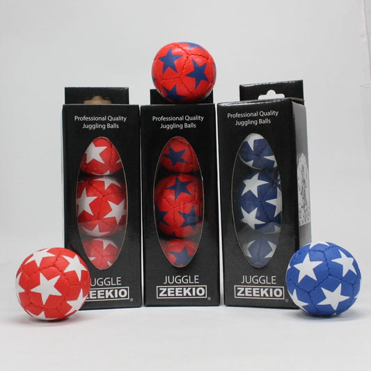 Zeekio Satellite Juggling Ball Set of 3 - Millet filled-67mm-125g - Great Grip - 12 Panel- 3 Ball