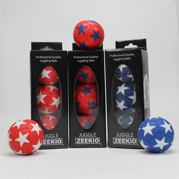 Zeekio Satellite Juggling Ball Set of 3 - Millet filled-67mm-125g - Great Grip - 12 Panel- 3 Ball