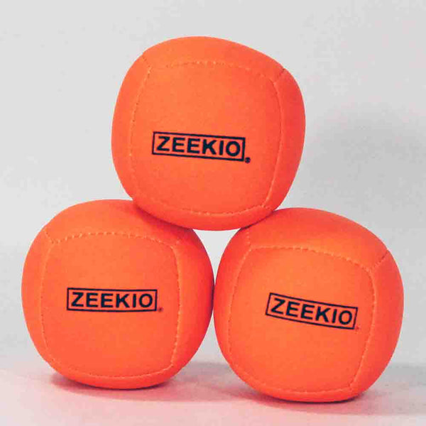 Zeekio Lunar Juggling Balls - 110g Professional UV Reactive 6 Panel Ball - Pack of 3